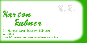 marton rubner business card