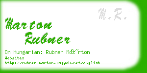 marton rubner business card